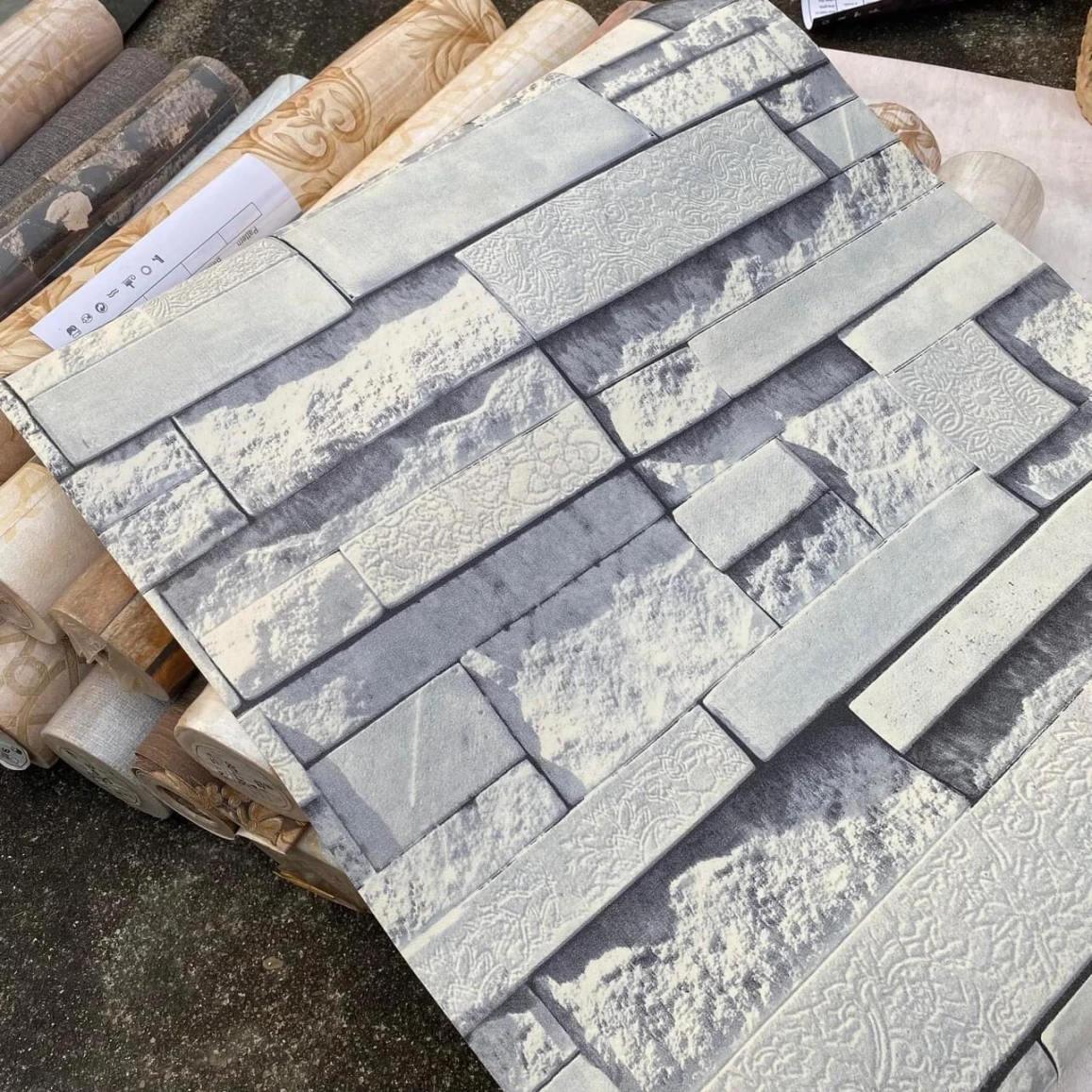 Giấy dán tường giả gạch mẫu 9